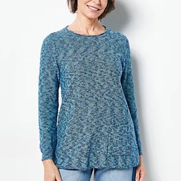 LOGO by Lori Goldstein Sweaters - LOGO by Lori Goldstein Roll-Neck Marled Sweater